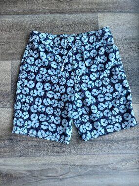 Johnnie-O Blue Print Swim Trunks Board Shorts Size Medium